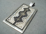 Unique Vintage Native American Navajo Sterling Silver Pendant Signed-Nativo Arts