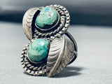 Magnificent Vintage Native American Navajo Carico Lake Turquoise Sterling Silver Ring-Nativo Arts