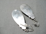 Important Vintage Native American Navajo #8 Turquoise Jeanette Dale Sterling Silver Earrings-Nativo Arts