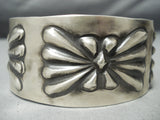 Astonishing Navajo Wide Sterling Silver Bracelet Native American-Nativo Arts