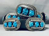 Native American Important Rob Leekya (d.) Vintage Zuni Turquoise Sterling Silver Concho Belt-Nativo Arts