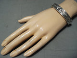 Native American Very Important Ray Adakai Sterling Silver Repoussed Bracelet-Nativo Arts