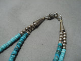 Amazing Vintage Navajo Choker Turquoise Sterling Silver Native American Necklace-Nativo Arts