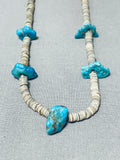 Native American Superb Vintage Santo Domingo 5 Kingman Turquoise Shell Heishi Necklace-Nativo Arts