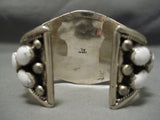 One Of The Best Vintage Native American Navajo White Buffalo Turquoise Sterling Silver Bracelet-Nativo Arts
