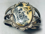 Best Vintage Native American Navajo Leopard Agate Sterling Silver Bracelet Old-Nativo Arts