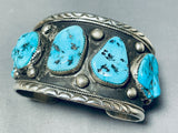 Elvis Nelson Rare Vintage Native American Navajo Turquoise Sterling Silver Bracelet-Nativo Arts