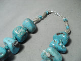 488 Gram Monstrous Vintage Native American Navajo Gilbert Turquoise Sterling Silver Necklace-Nativo Arts