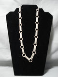 Native American Important Vintage Santo Domingo Anthony Lovato Sterling Silver Necklace-Nativo Arts