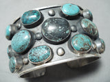 Native American Huge Chunks Of Turquoise Sterling Silver Wide Bracelet-Nativo Arts