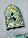 One Of The Best Ever Vintage Native American Navajo Turquoise Sterling Silver Buckle Set-Nativo Arts