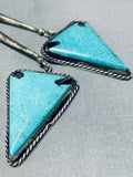 The Most Unique Vintage Native American Navajo Triangular Turquoise Sterling Silver Bolo Tie Old-Nativo Arts