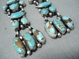 Ester Largo Native American Navajo Pilot Mountain Turquoise Sterling Silver Earrings-Nativo Arts