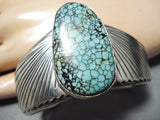 Bursts Of Silver Vintage Native American Navajo Spider Turquoise Sterling Bracelet-Nativo Arts