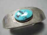 Exquisite Vintage Navajo Sleeping Beauty Turquoise Sterling Silver Bracelet Native American-Nativo Arts