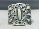 Native American Heavy 21 Gram Vintage Mens Sterling Silver Repoussed Ring-Nativo Arts