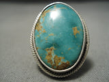 Colossal Vintage Native American Navajo Royston Turquoise Sterling Silver Ring-Nativo Arts
