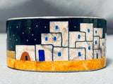 Native American Very Important Internal External Inlay Turquoise Sterling Silver Bracelet-Nativo Arts