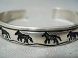 Dancing Donkey Authentic Vintage Native American Navajo Thhomas Singer Sterling Silver Bracelet-Nativo Arts