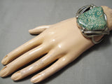 One Of The Best Vintage Native American Navajo Green Turquoise Sterling Silver Bracelet-Nativo Arts
