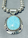 Native American Extraordinary Bruce Woodnavajo Domed Turquoise Sterling Silver Necklace-Nativo Arts