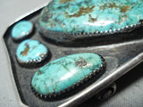 Colossal Heavy Vintage Native American Navajo Turquoise Sterling Silver Buckle Old-Nativo Arts