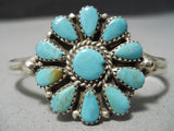 Marvelous Vintage Native American Navajo Turquoise Sterling Silver Bracelet Old-Nativo Arts