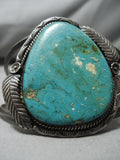 Huge!! Vintage Native American Navajo Royston Turquoise Sterling Silver Bracelet Old-Nativo Arts