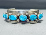 Excellent Vintage Native American Navajo Morenci Turquoise Sterling Silver Bracelet-Nativo Arts
