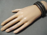 Amazing Vintage Navajo Sterling Silver Bracelet Old Native American-Nativo Arts