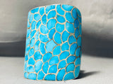 Best Vintage Native American Zuni Turquoise Mosaic Wall Turquoise Sterling Silver Bracelet-Nativo Arts