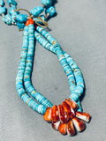 Astonishing Vintage Native American Navajo Kingman Turquoise Necklace With Jacla-Nativo Arts