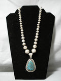 Incredible Vintage Native American Navajo Spiderweb Turquoise Sterling Silver Necklace-Nativo Arts