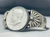 Cal Martinez Vintage Native American Navajo Kennedy Half Dollar Sterling Silver Bracelet-Nativo Arts