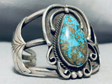 Museum Quality Vintage Native American Navajo Old Mine Kingma Turquoise Sterling Silver Bracelet-Nativo Arts