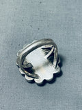 One Of The Most Unique Vintage Native American Navajo #8 Turquoise Sterling Silver Ring-Nativo Arts