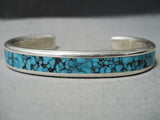 One Of Best Vintage Native American Zuni Spiderweb Turquoise Sterling Silver Bracelet-Nativo Arts