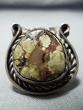 Wonderful Vintage Navajo Agate Sterling Silver Ring Native American Old-Nativo Arts