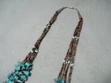 Beautiful Vintage Native American Navajo Turquoise Heishi Sterling Silver Necklace-Nativo Arts