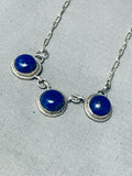 Best Native American Navajo Lapis Sterling Silver Necklace-Nativo Arts