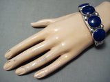 One Of The Best Vintage Native American Navajo Lapis Sterling Silver Bracelet-Nativo Arts