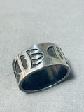 Astounding Vintage Native American Hopi Sterling Silver Band Ring Signed Manuel Hoyungwa (d)-Nativo Arts
