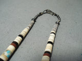 Amazing Vintage Native American Navajo Turquoise Pipestone Sterling Silver Necklace-Nativo Arts