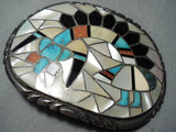 Best Vintage Native American Zuni Rich Kallestewa Turquoise Inlay Sterling Silver Buckle-Nativo Arts