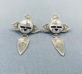 Unique Native American Navajo Sterling Silver Kachina Earrings-Nativo Arts