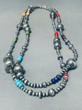 Native American One Of The Most Unique Turquoise Coral Sterling Silver Necklace-Nativo Arts