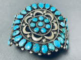 Huge Older Vintage Native American Navajo Turquoise Sterling Silver Bracelet Cuff Old-Nativo Arts