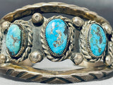 Unforgettable Vintage Native American Navajo Kingman Turquoise Sterling Silver Bracelet-Nativo Arts