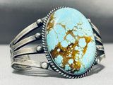Outstanding Vintage Native American Navajo #8 Turquoise Mine Sterling Silver Bracelet-Nativo Arts