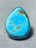 Spectacular Native American Navajo 8 Turquoise Sterling Silver Ring-Nativo Arts